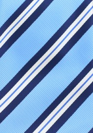Men's Repp Striped Summer Tie in Blue