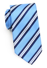 Men's Repp Striped Summer Tie in Blue