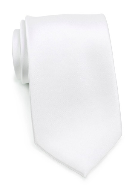 Solid Color Necktie in Bright White