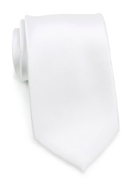 Solid Color Necktie in Bright White