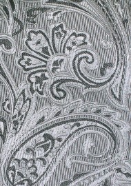 XXL Tie in Mercury Silver with Paisley Design