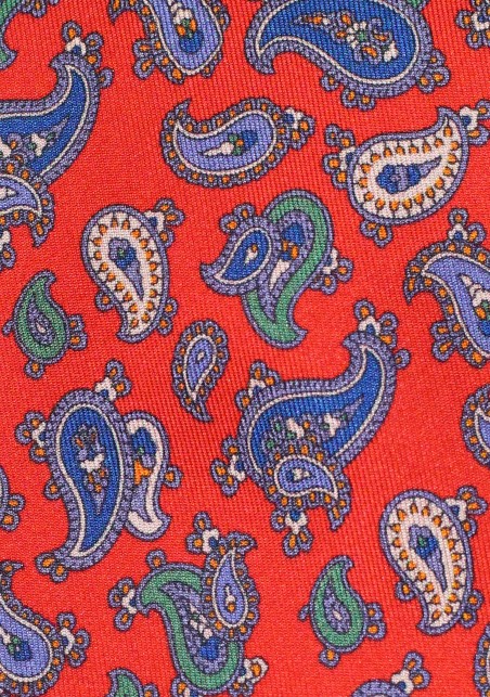 Autumn Hued Paisley Designer Silk Tie