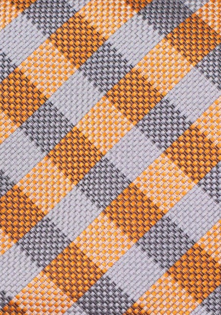 Silver and Orange Gingham Tie