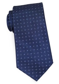 Embroidered Navy Blue Tie