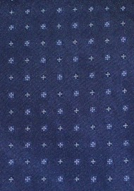 Embroidered Navy Blue Tie