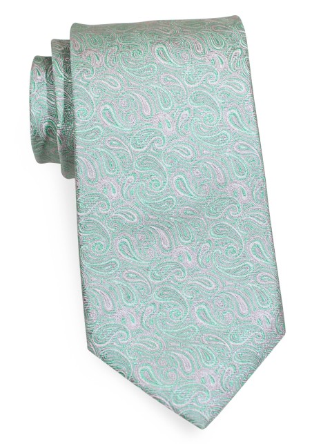 Paisley Patterned XL Tie in Mint