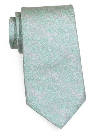 Paisley Patterned XL Tie in Mint