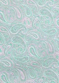 Paisley Patterned XL Tie in Mint