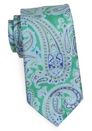 Kelly Green XL Paisley Tie | Extra Long Tie in Kelly Green Paisley