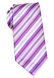 Striped XL Tie in Lavender Purple