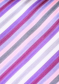 Striped XL Tie in Lavender Purple