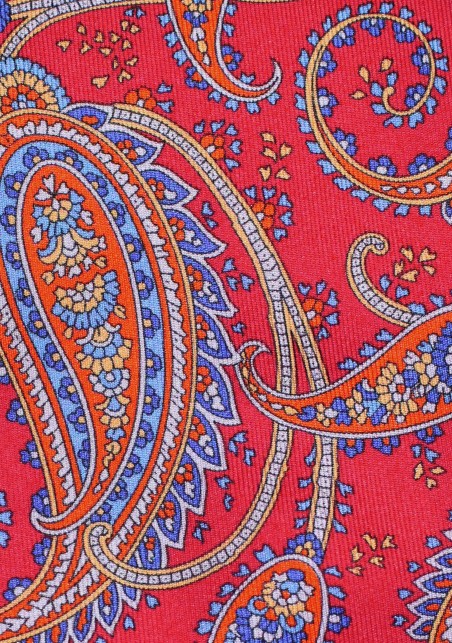 Persian Paisley Tie in Reds and Blues