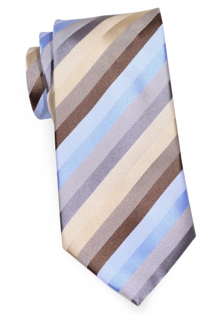 Striped Tie in Natural Earthtones