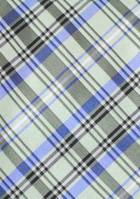 Mens Plaid Tie in Greens and Blues