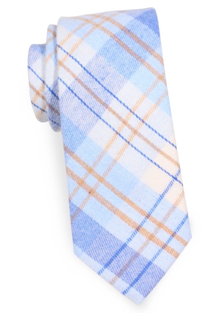 Madras Necktie and Pocket Square Set in Cotton