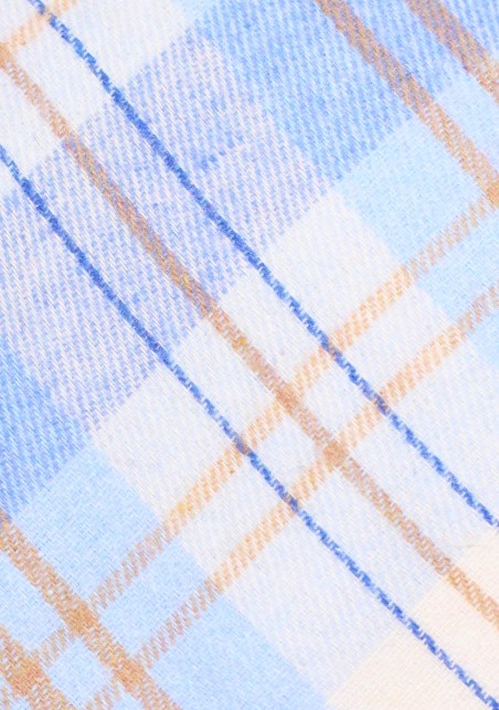 Sky Blue Madras Necktie | Skinny Mens Tie in Light Blue Madras Check