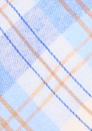 Sky Blue Madras Necktie | Skinny Mens Tie in Light Blue Madras Check