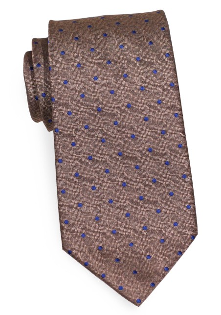 Bronze and Royal Polka Dot Necktie