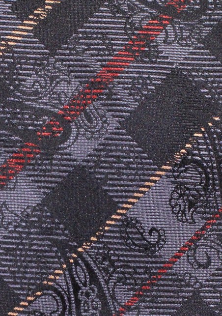 Black Paisley Check Tie | Black, Bronze, Gold Designer Necktie