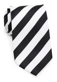 Black & White Striped Tie