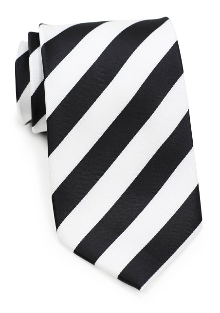 XL Striped Tie in Black and White