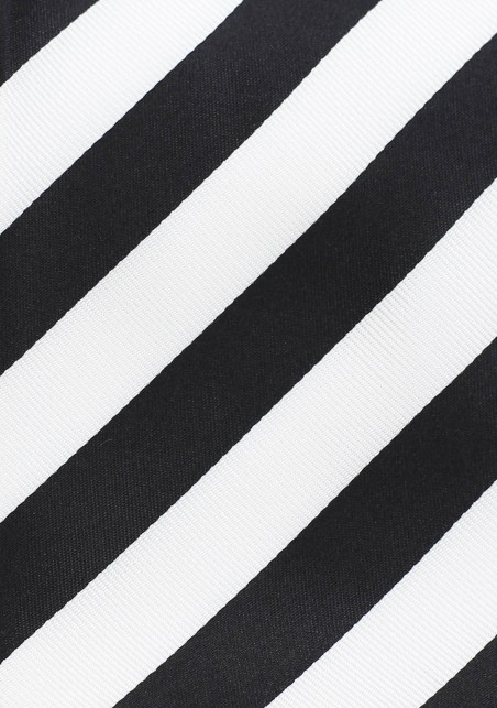XL Striped Tie in Black and White