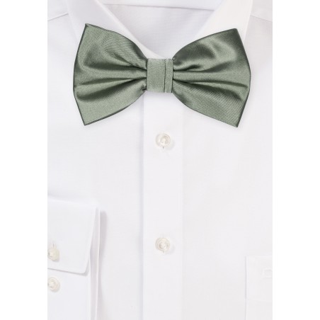 Solid Olive Green Mens Bow Tie