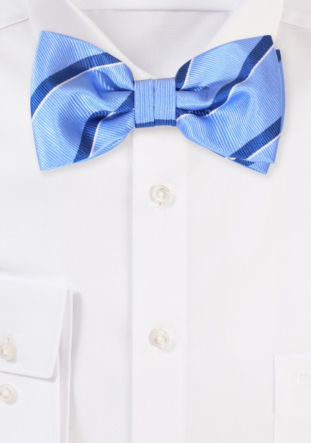 Sky Blue Repp Striped Bowtie