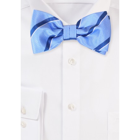 Sky Blue Repp Striped Bowtie