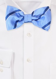 Sky Blue Repp Striped Bowtie