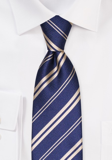 Black and Gold Striped Tie in XXL Size