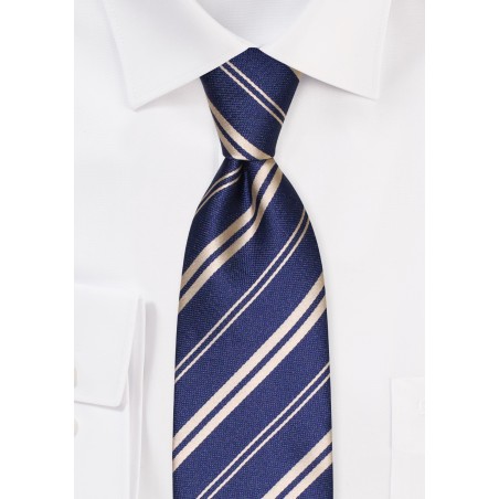 Black and Gold Striped Tie in XXL Size