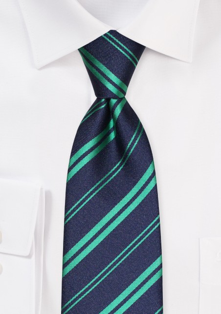 Black and Kelly Green Striped Necktie