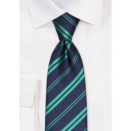 Black and Kelly Green Striped Necktie