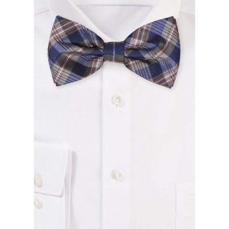 Navy and Hunter Green Checkered Bowtie
