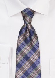 Navy and Dark Green Tie in Classic Checks