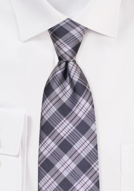Black and Silver Checkered Necktie