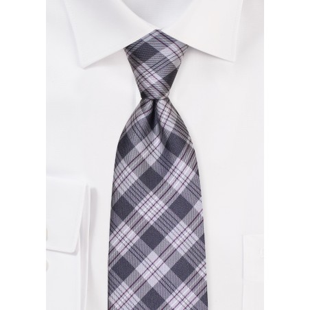 Black and Silver Checkered Necktie