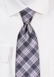 Black and Silver Checkered Necktie