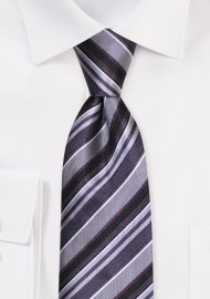 Black and Gray Stripe Tie in XXL Size
