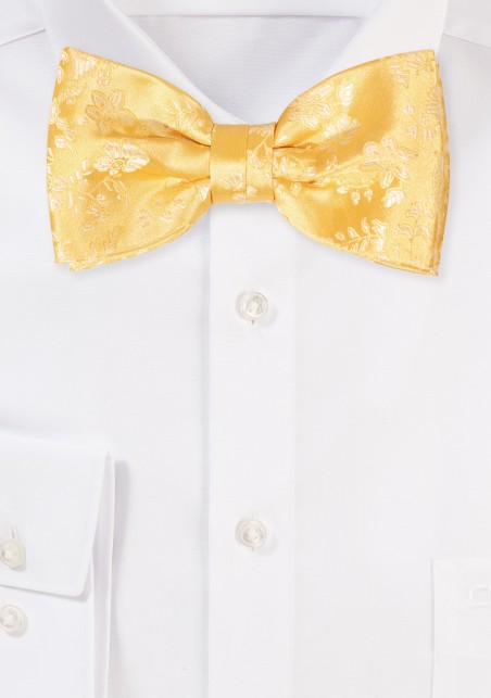 Golden Floral Bow Tie