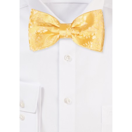 Golden Floral Bow Tie