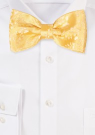 Golden Floral Bow Tie