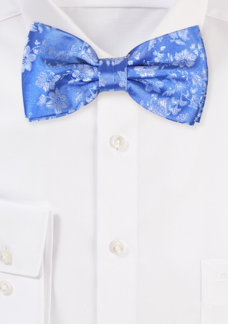 Sky Blue Floral Bow Tie