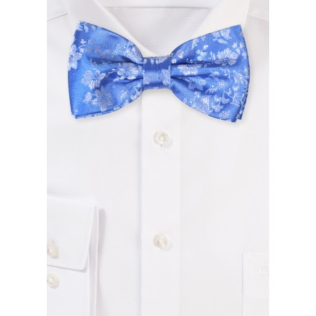 Sky Blue Floral Bow Tie
