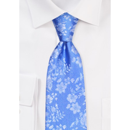 Sky Blue Floral Necktie