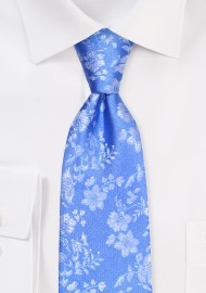 Sky Blue Floral Necktie