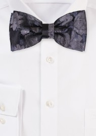 Charcoal Bowtie with Roses