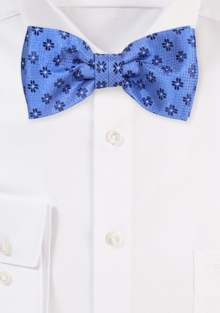 Dress Blue Floral Bow Tie