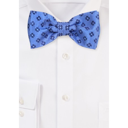 Dress Blue Floral Bow Tie
